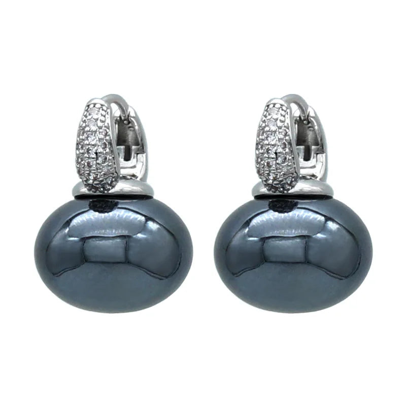 Bread Pearl Dangle Earrings – Elegant Round Drop Design