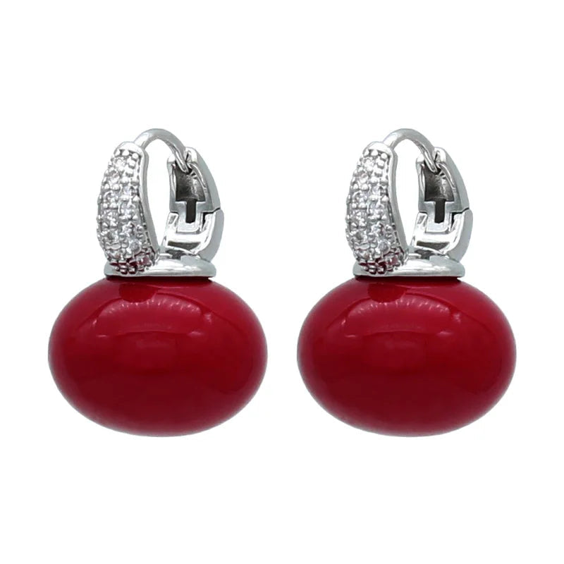 Bread Pearl Dangle Earrings – Elegant Round Drop Design