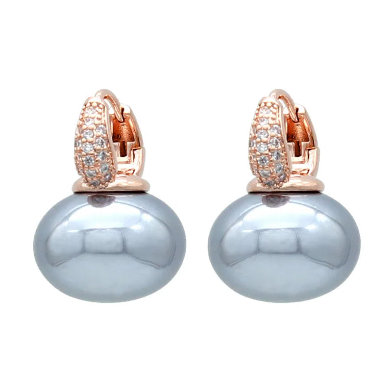 Bread Pearl Dangle Earrings – Elegant Round Drop Design