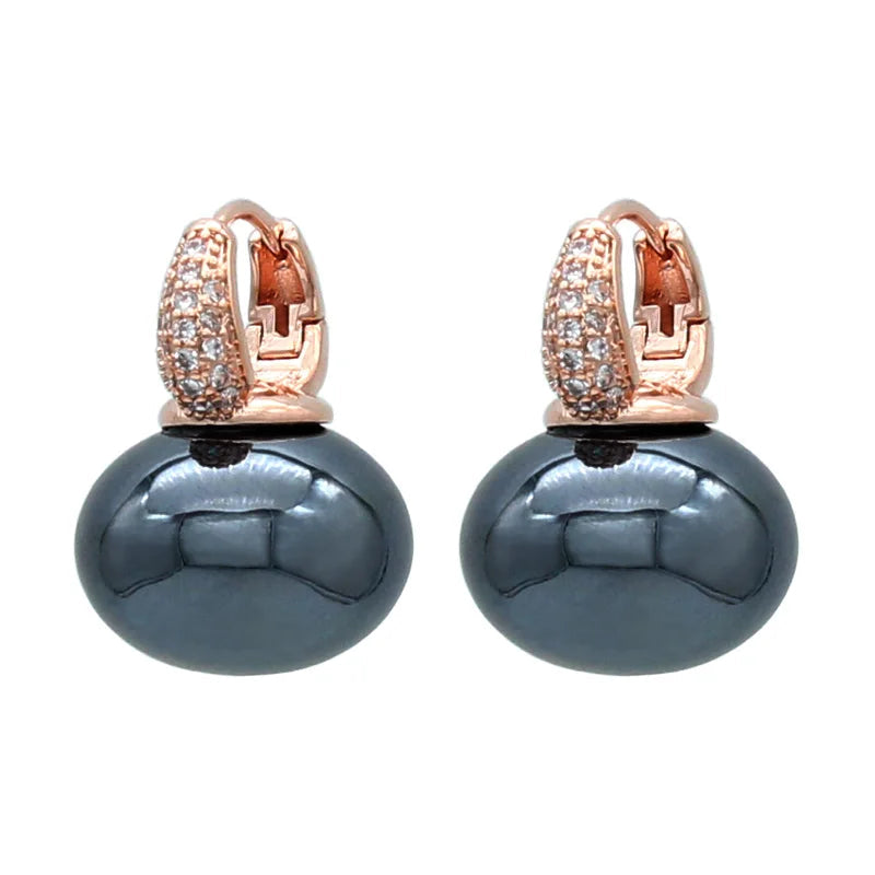 Bread Pearl Dangle Earrings – Elegant Round Drop Design