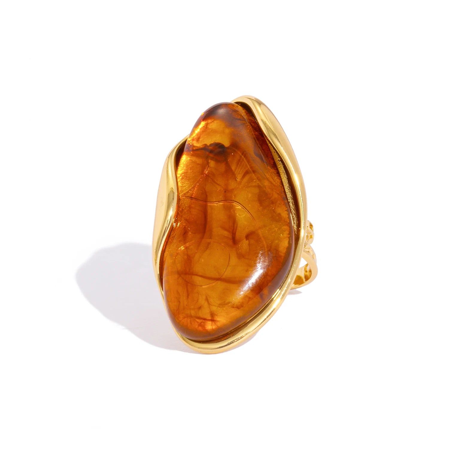 Resin Geometric Stud Earrings – Gold Plated