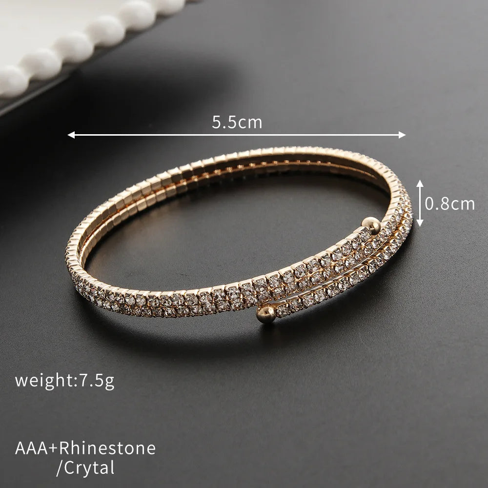 Minimalist Elastic Steel Wire Zircon Bracelet for Women