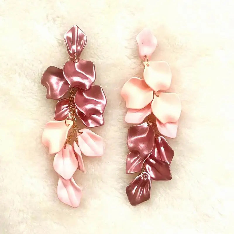Acrylic Flower Tassel Long Earrings – Statement Jewelry for Women