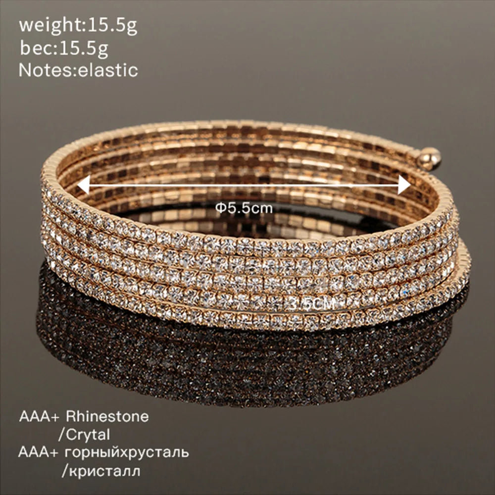 Minimalist Elastic Steel Wire Zircon Bracelet for Women