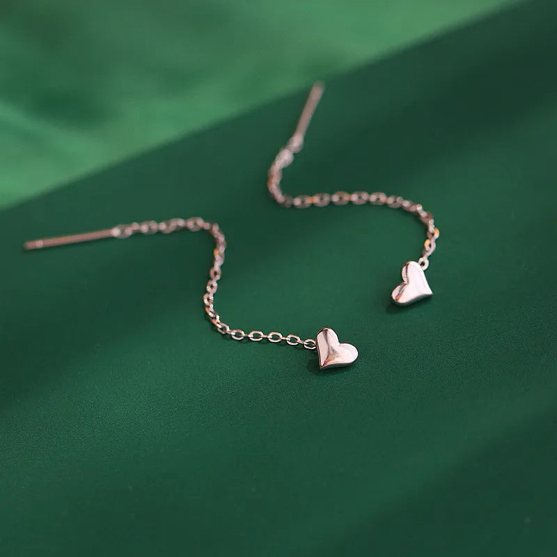 Black Drop Tassel Long Earrings