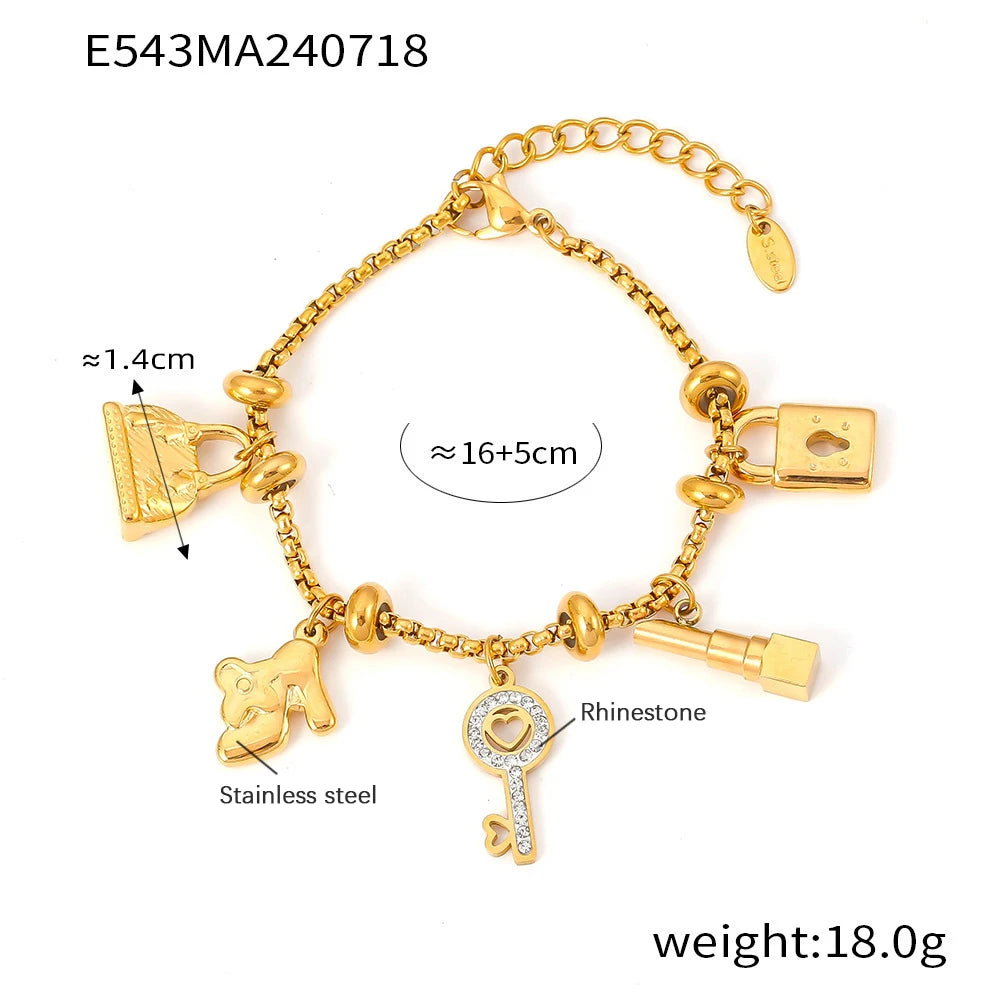 316L Stainless Steel Charm Bracelet For Women
