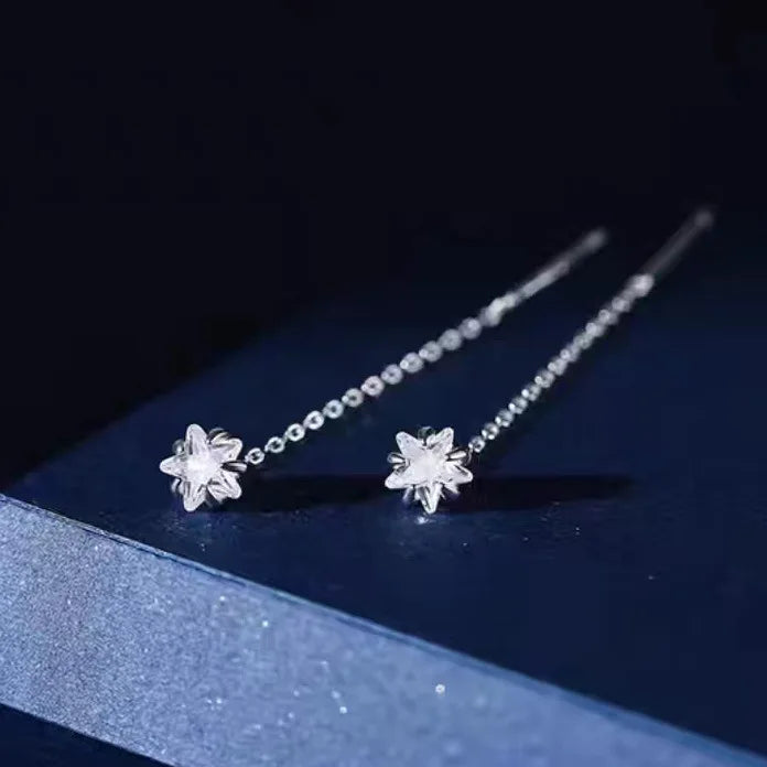 Black Drop Tassel Long Earrings