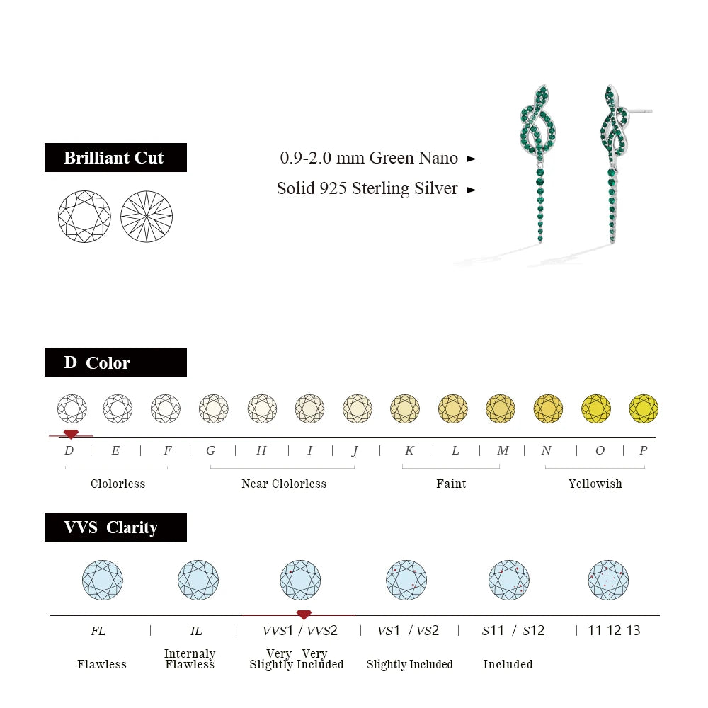 CHARMING Green Snake Stud Earrings – 925 Sterling Silver