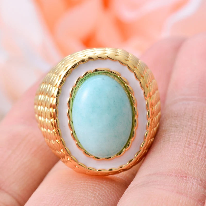 Blue Teardrop Gemstone Promise Ring – Platinum Plated Vintage Wedding Band for Women