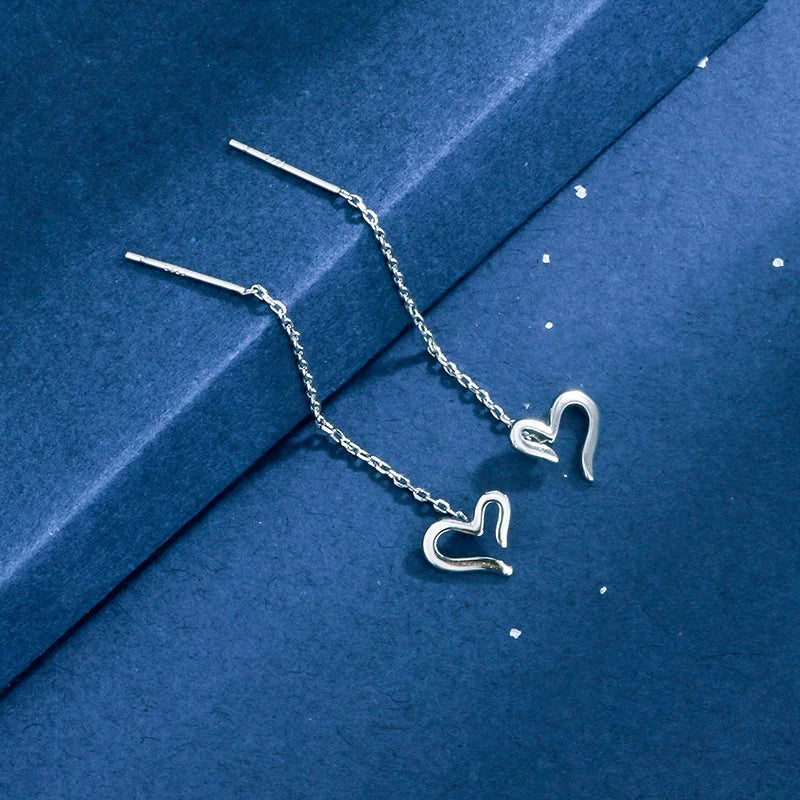 Black Drop Tassel Long Earrings