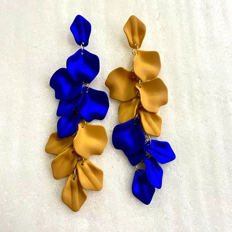 Acrylic Flower Tassel Long Earrings – Statement Jewelry for Women