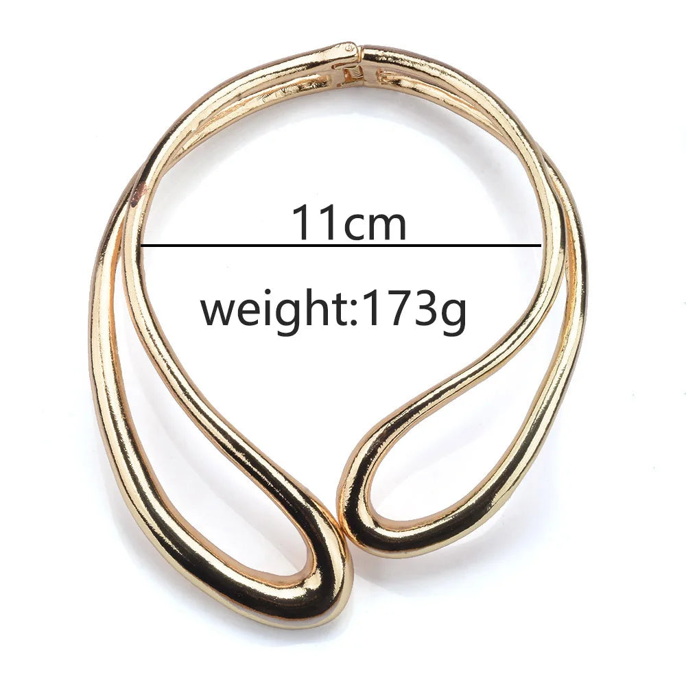 Golden Open Choker Necklace – Asymmetric Hip Hop Punk