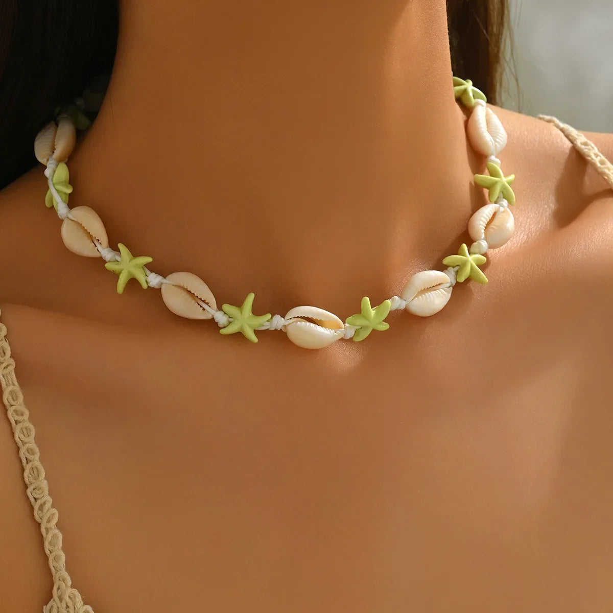 2026 Seashell Starfish Adjustable Necklace – Handmade Colorful Choker