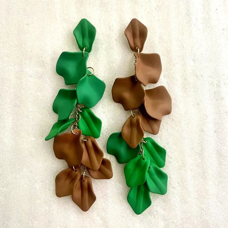 Acrylic Flower Tassel Long Earrings – Statement Jewelry for Women
