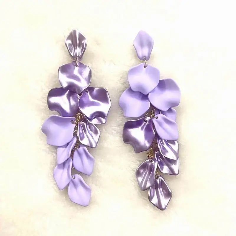 Acrylic Flower Tassel Long Earrings – Statement Jewelry for Women