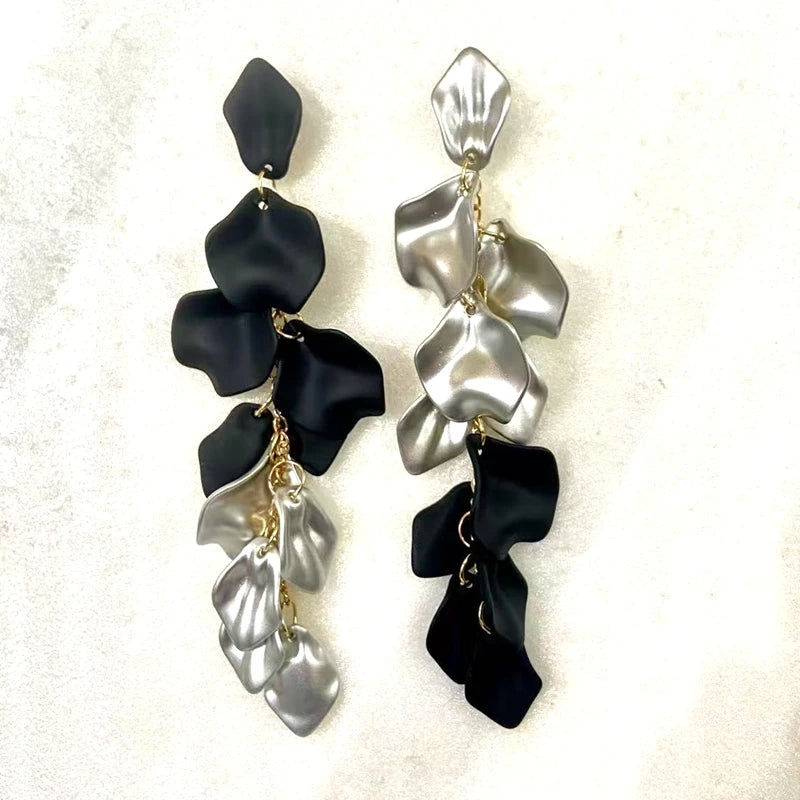 Acrylic Flower Tassel Long Earrings – Statement Jewelry for Women