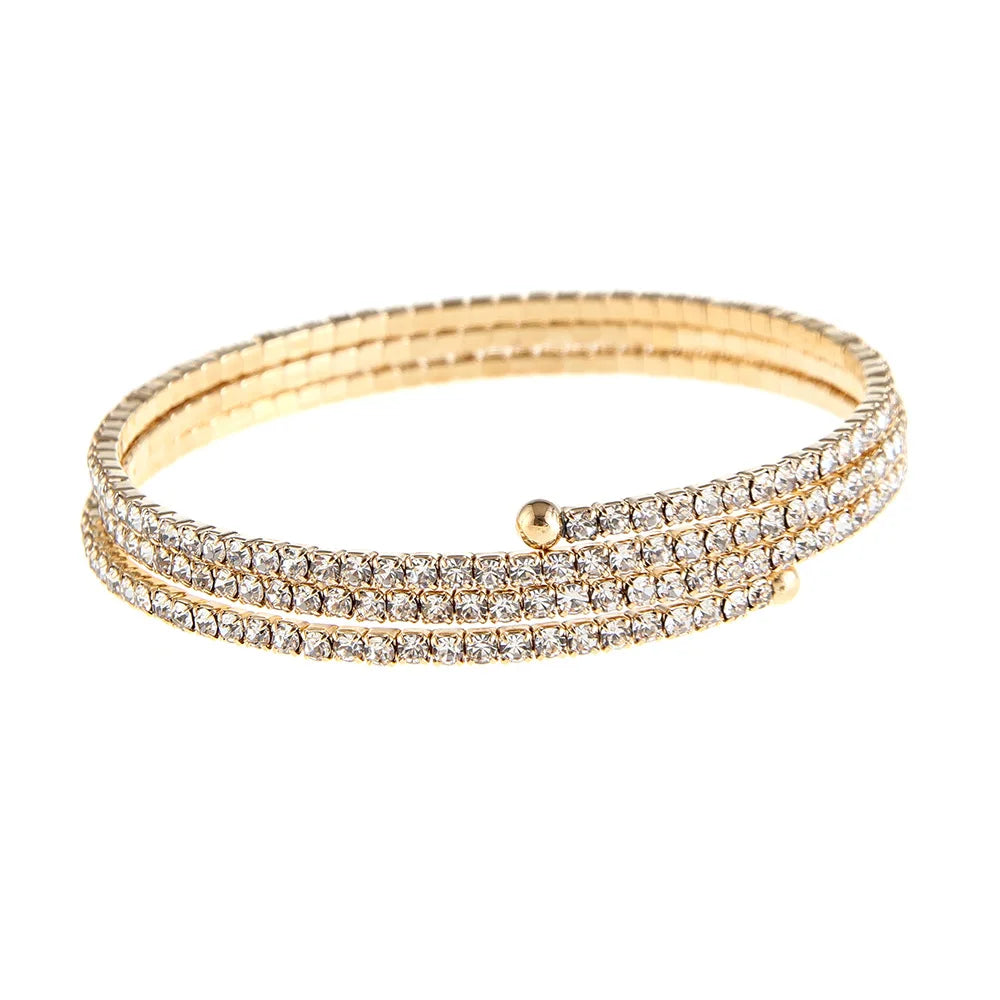 Minimalist Elastic Steel Wire Zircon Bracelet for Women