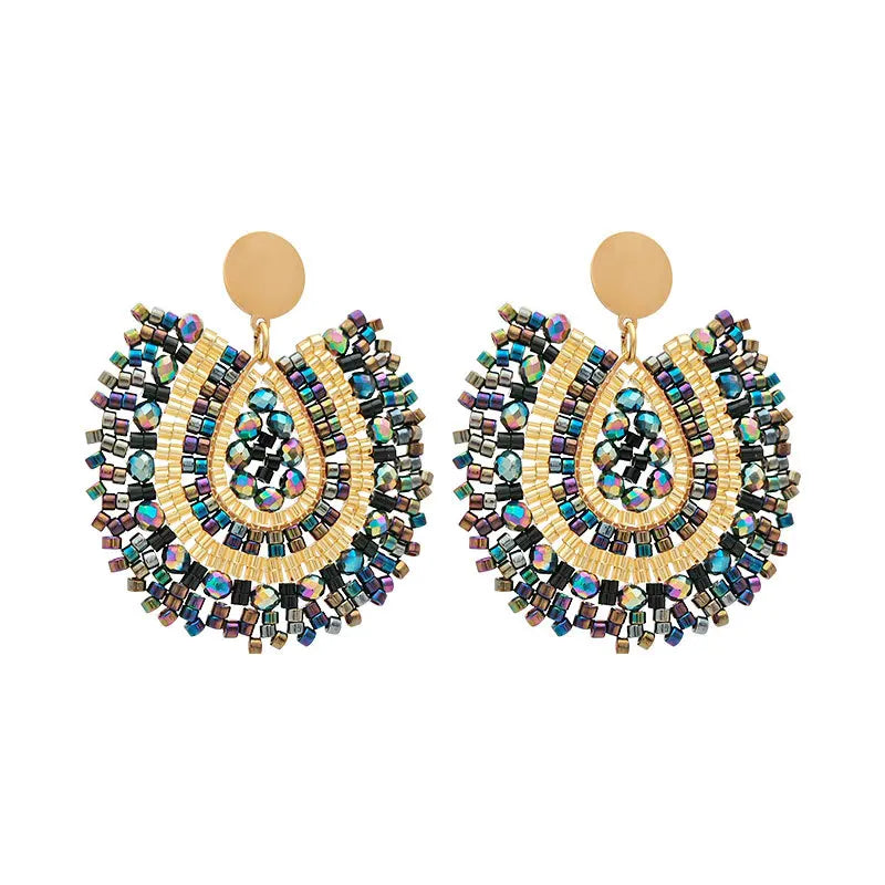 Kaseakia Vintage Beaded Drop Earrings