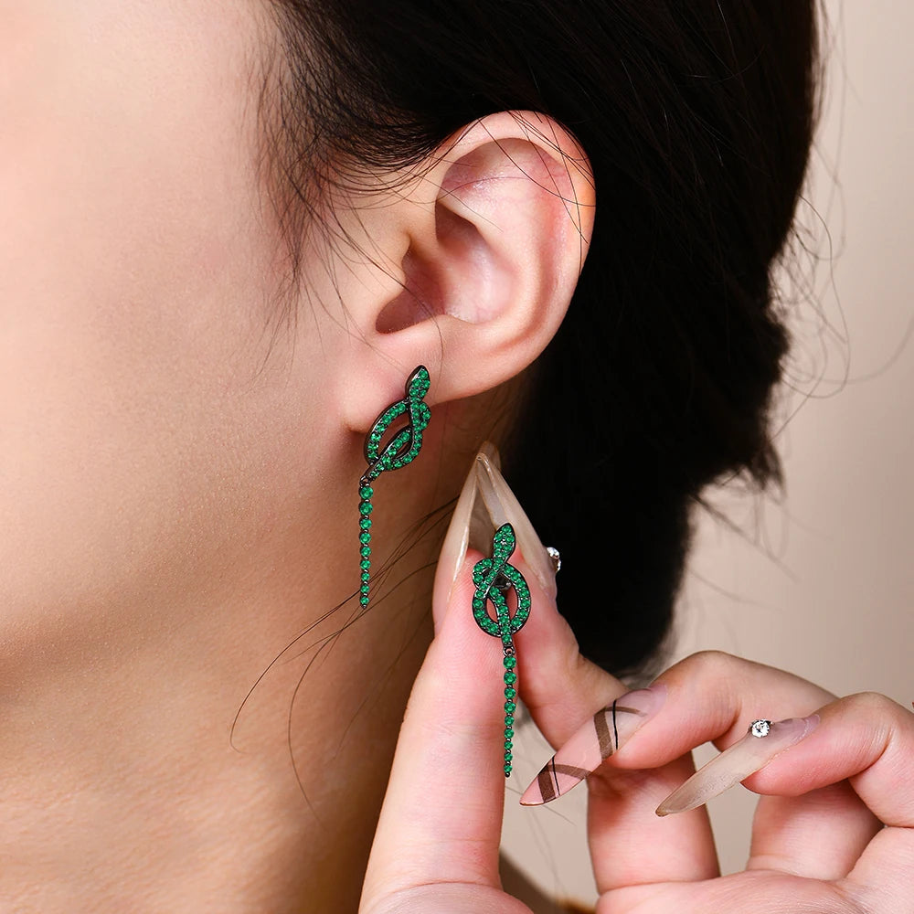 CHARMING Green Snake Stud Earrings – 925 Sterling Silver