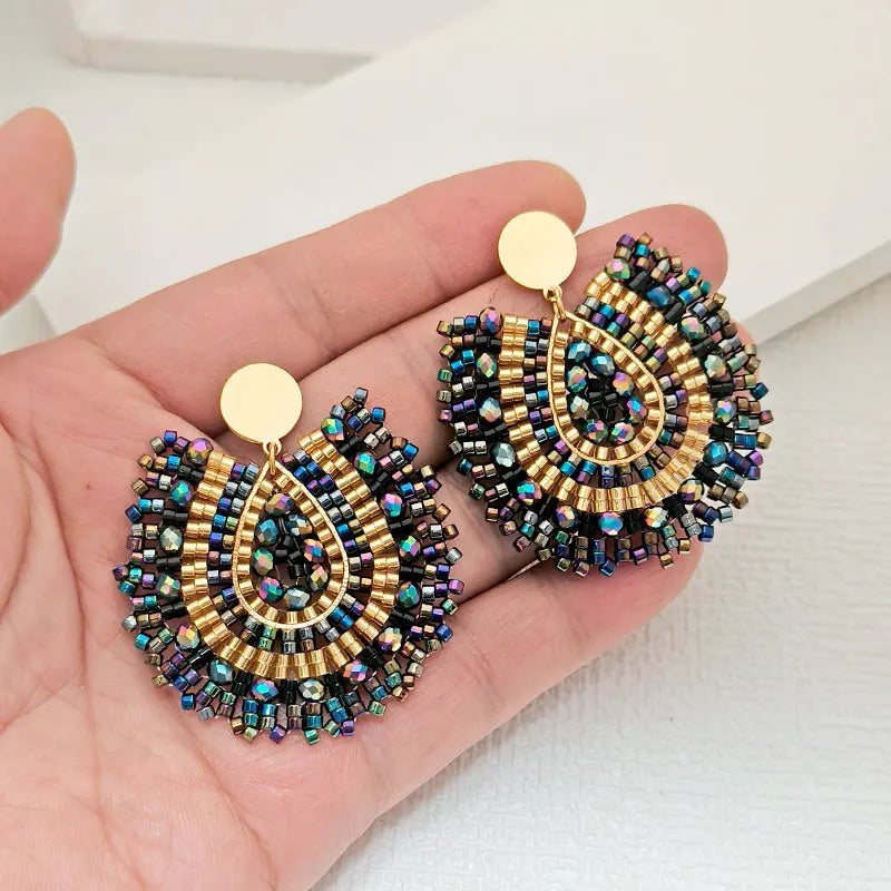 Kaseakia Vintage Beaded Drop Earrings