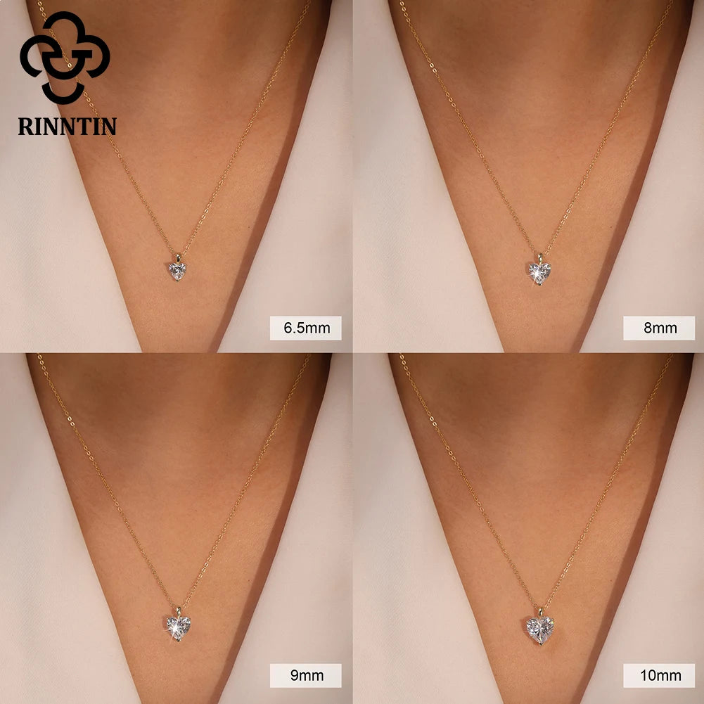 Rinntin Heart Pendant Necklace – 925 Sterling Silver