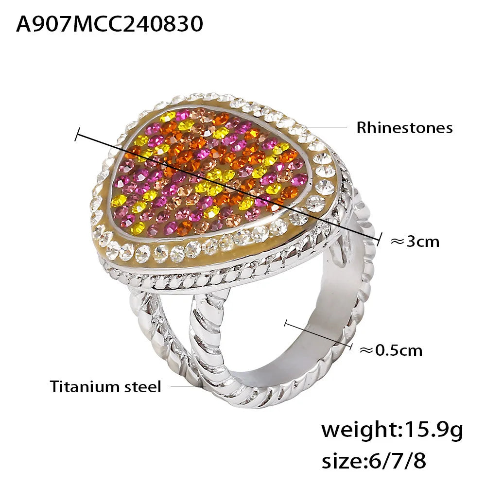 Liora Turquoise & CZ Band – 18K Gold Plated 316L Stainless Steel Ring for Women