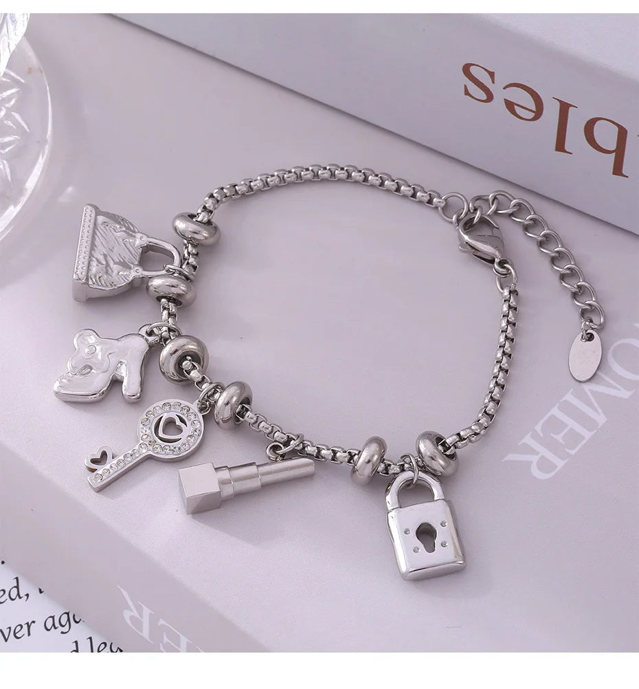 316L Stainless Steel Charm Bracelet For Women