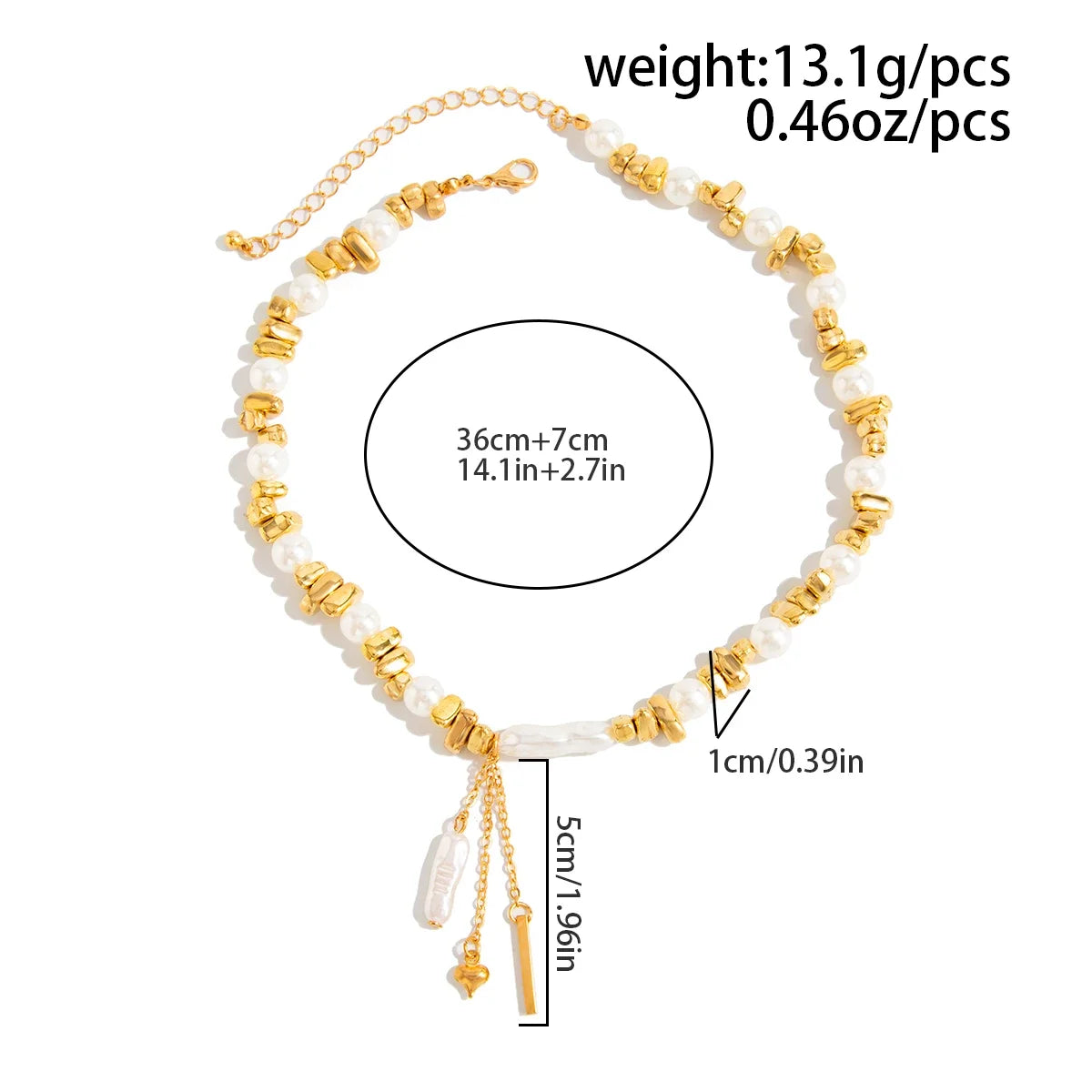 Ingemark Boho Heart Pearl Pendant Choker Necklace – Adjustable Elegant Jewelry