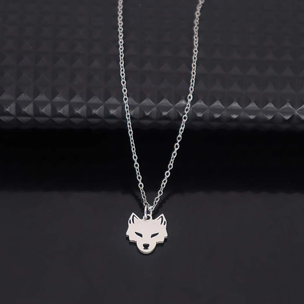 Stainless Steel Fox Pendant Necklace – Trendy Animal Jewelry