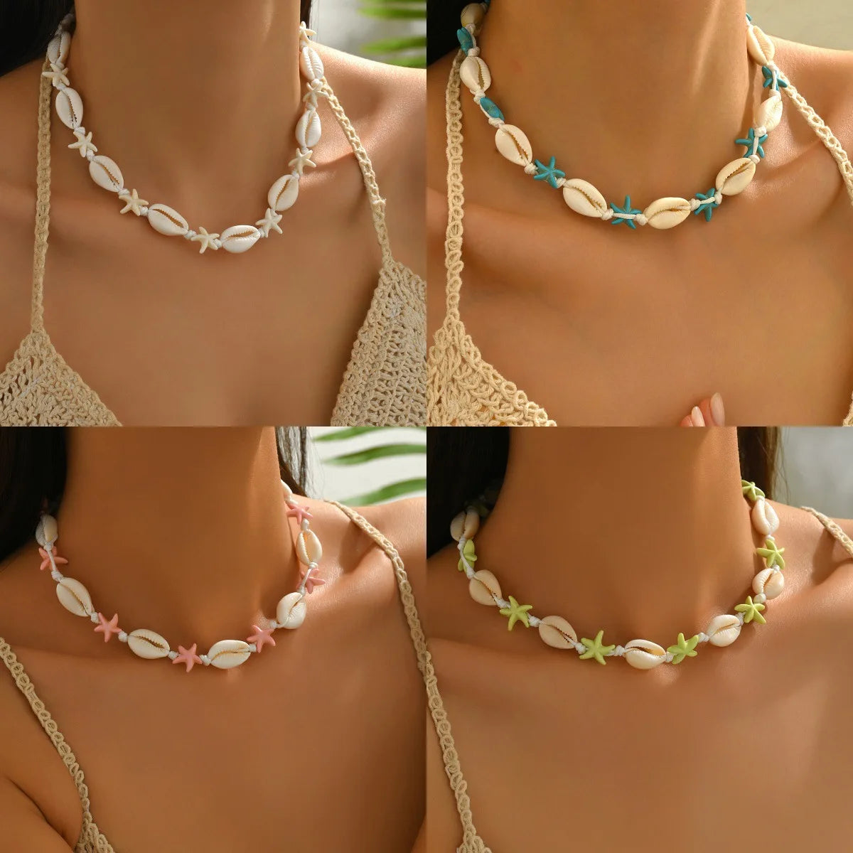 2026 Seashell Starfish Adjustable Necklace – Handmade Colorful Choker