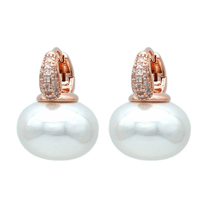 Bread Pearl Dangle Earrings – Elegant Round Drop Design