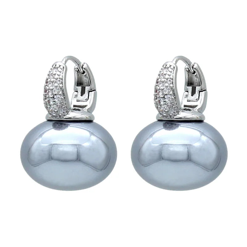 Bread Pearl Dangle Earrings – Elegant Round Drop Design