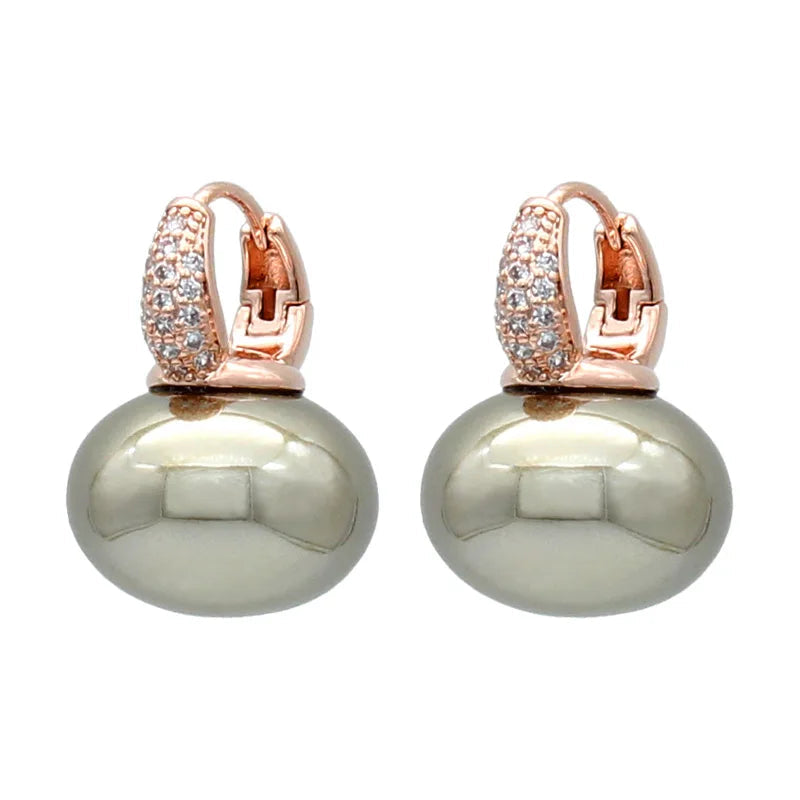 Bread Pearl Dangle Earrings – Elegant Round Drop Design