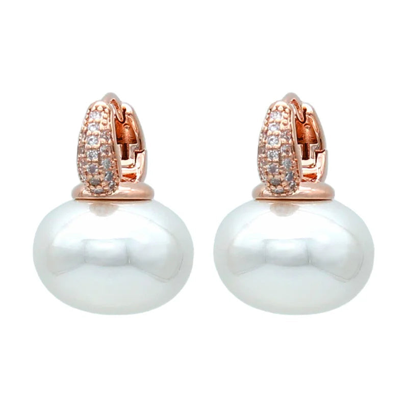 Bread Pearl Dangle Earrings – Elegant Round Drop Design