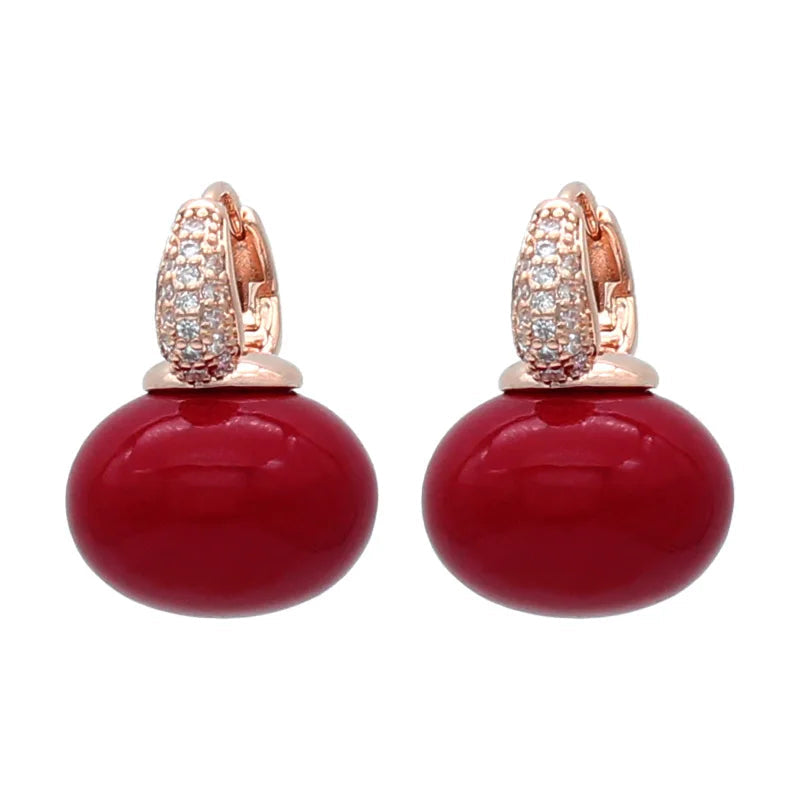 Bread Pearl Dangle Earrings – Elegant Round Drop Design