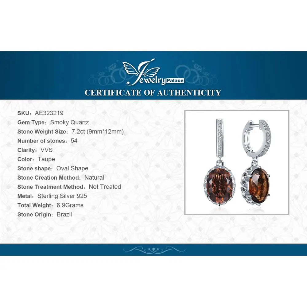 Smoky Quartz 925 Silver Drop Earrings