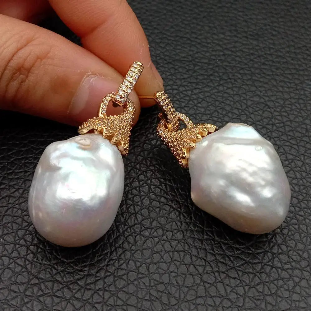 Baroque Flameball Pearl Stud Earrings