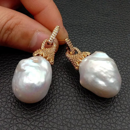 Baroque Flameball Pearl Stud Earrings