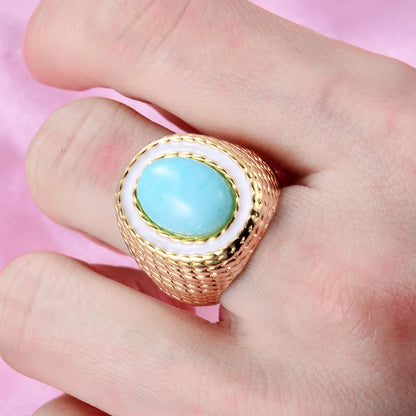 Blue Teardrop Gemstone Promise Ring – Platinum Plated Vintage Wedding Band for Women