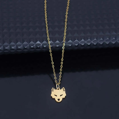 Stainless Steel Fox Pendant Necklace – Trendy Animal Jewelry