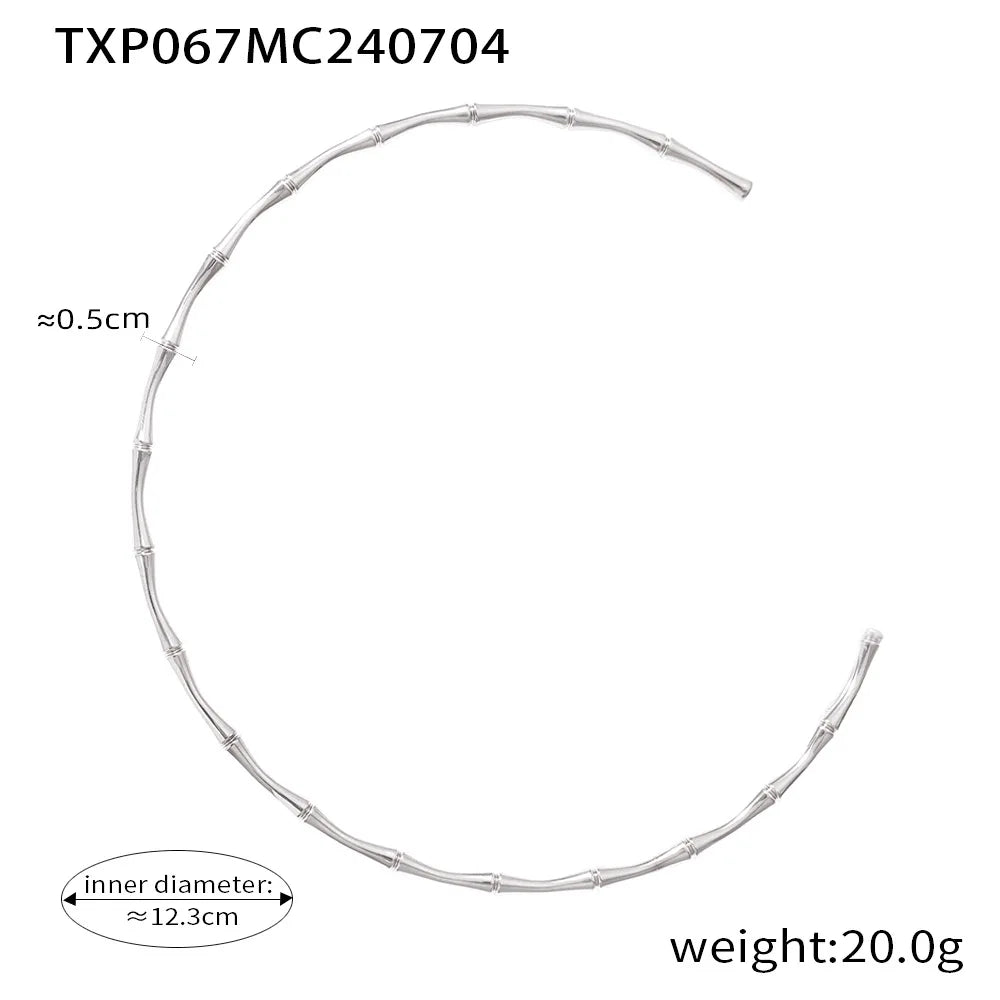 Ferris Wheel Stainless Steel Jewelry Set – Gold Plated Necklace, Bracelet & Earrings Bamboo Design for Women