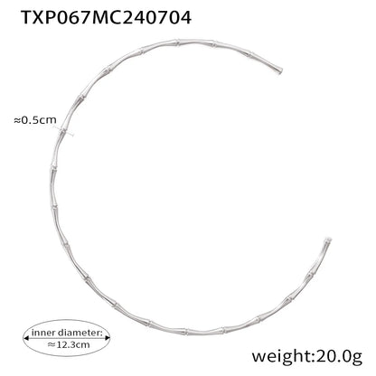 Ferris Wheel Stainless Steel Jewelry Set – Gold Plated Necklace, Bracelet & Earrings Bamboo Design for Women