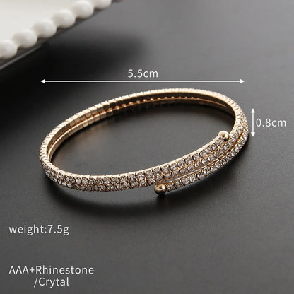 Minimalist Elastic Steel Wire Zircon Bracelet for Women