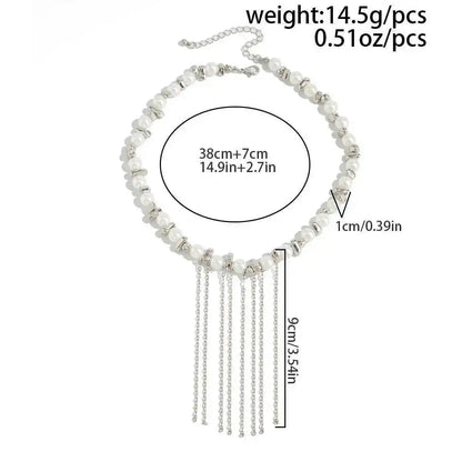 KunJoe Pearl Tassel Choker Necklace – Women