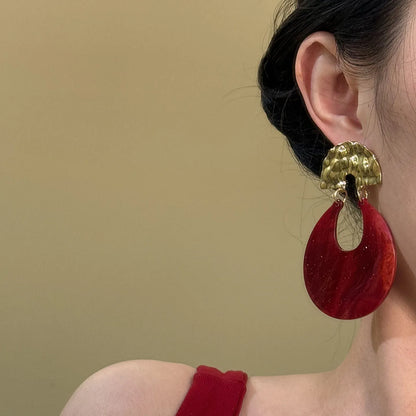 Bold Red Luxe Statement Earrings
