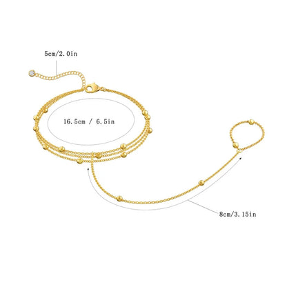 Multilayer Vintage Connected Finger Ring Bracelets