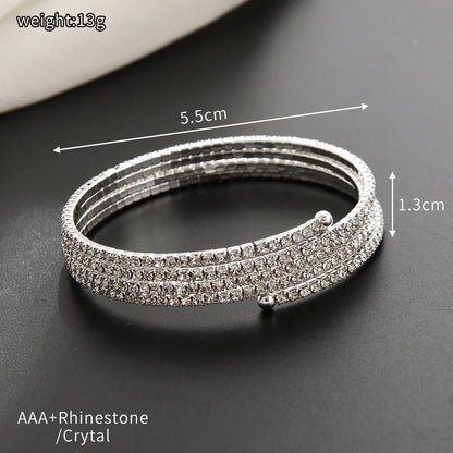 Minimalist Elastic Steel Wire Zircon Bracelet for Women