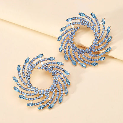 Sunflower Crystal Statement Stud Earrings