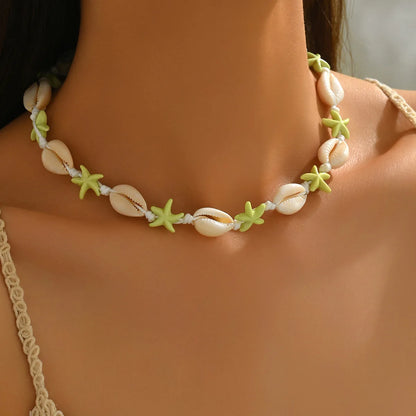 2026 Seashell Starfish Adjustable Necklace – Handmade Colorful Choker