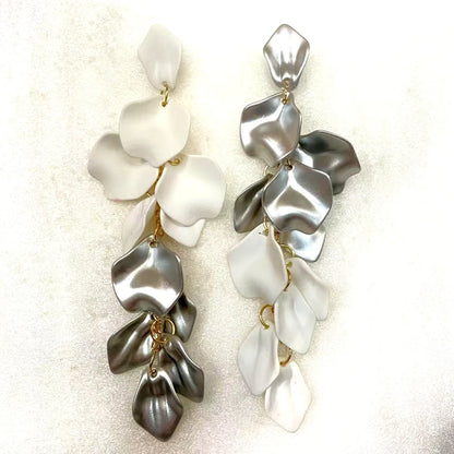 Acrylic Flower Tassel Long Earrings – Statement Jewelry for Women